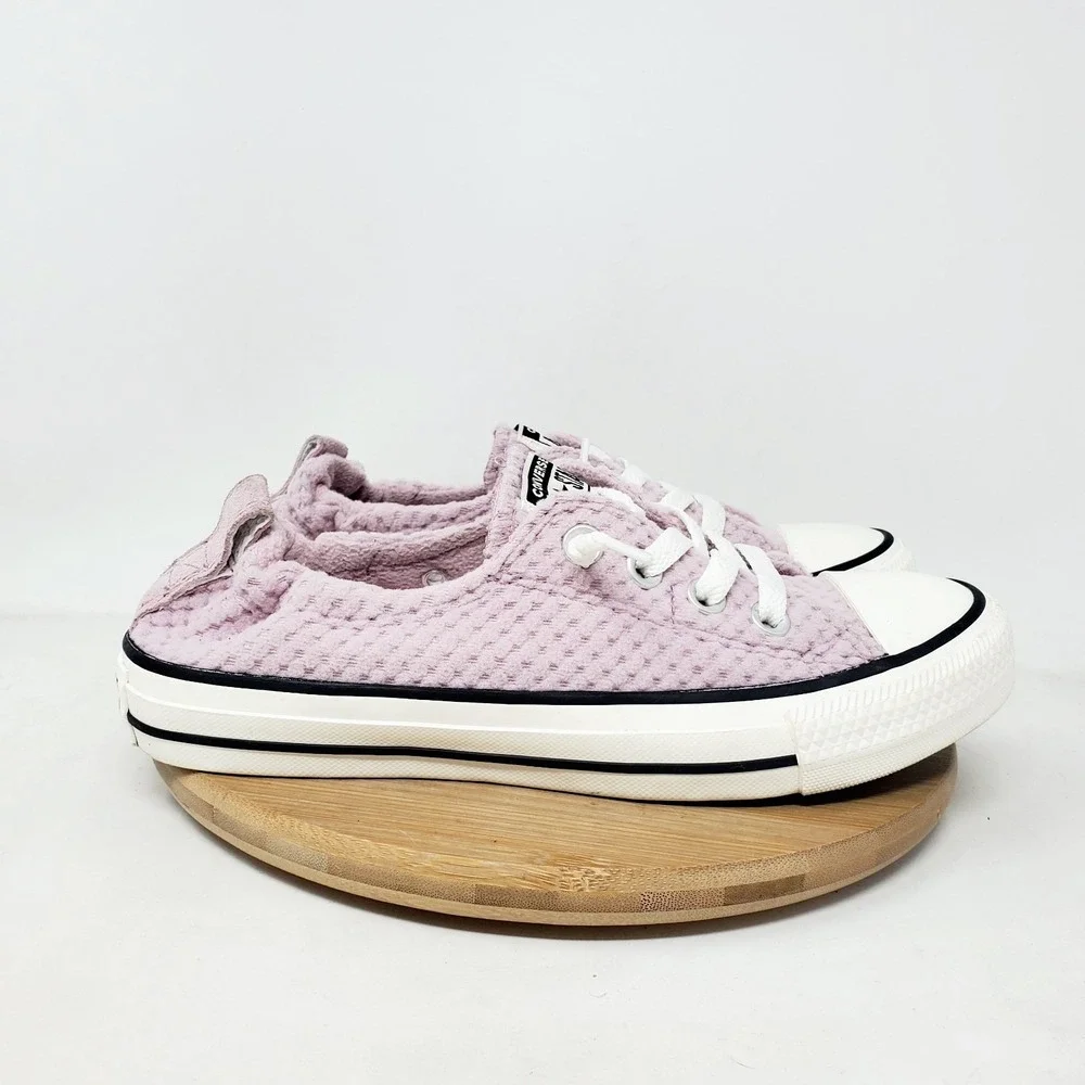 Converse Shoreline Shoes Womens 7 Fuzzy‎ Fleece Slip On Sneakers Cinch Heel